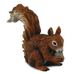 DAM - Figurine de collection - Collecta - Animaux de la forêt - Ecureuil roux mangeant