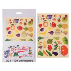 Cléopâtre - Loisirs créatifs - Blister de 120 gommettes fruits et légumes