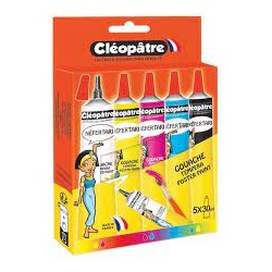 Cléopâtre - Loisirs créatifs - Blister de 5 bubes de gouache pour enfant - 5x30 ml