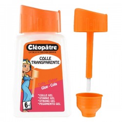Cléopâtre - Loisirs créatifs - Tube de colle transparente forte adhésive avec pinceau - 80 grammes