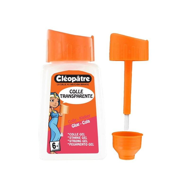 Cléopâtre - Loisirs créatifs - Tube de colle transparente forte adhésive avec pinceau - 80 grammes