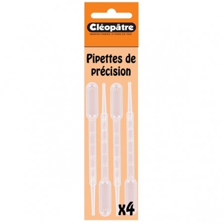 Cléopâtre - Loisirs créatifs - Blister de 4 pipettes de précision pour résine