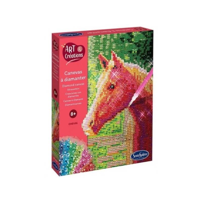 Sentosphère - 20240 - Loisirs créatifs - Canevas à diamanter - Cheval