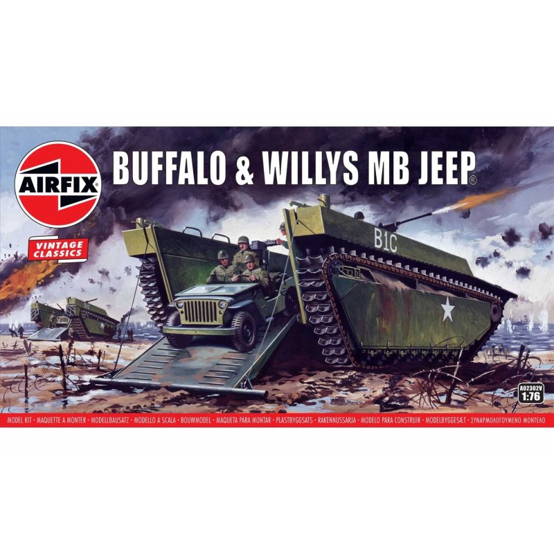 Airfix - Maquette militaire - Véhicule amphibie Buffalo et Jeep