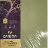 Canson - Blister de 5 cartes pliées mi teintes - Vert amande - 135x135 mm - 160g/m2