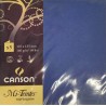 Canson - Blister de 5 cartes pliées mi teintes - Bleu outremer - 135x135 mm - 160g/m2