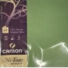 Canson - Blister de 5 cartes pliées mi teintes - Vert pomme - 135x135 mm - 160g/m2