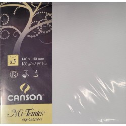 Canson - Blister de 5 enveloppes mi teintes - Lilas - 140x140 mm - 160g/m2