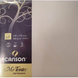 Canson - Blister de 5 enveloppes mi teintes - Lys - 140x140 mm - 160g/m2