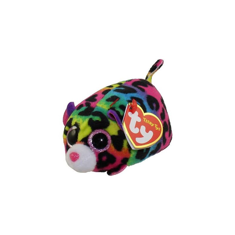 Peluche TY - Peluche 7 cm - Jelly le léopard multicolore