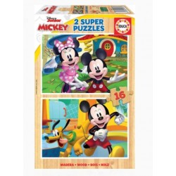 Educa - Puzzle 2x16 pièces - Disney - Mickey et Minnie