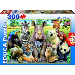 Educa - Puzzle 300 pièces - Photo de classe des animaux