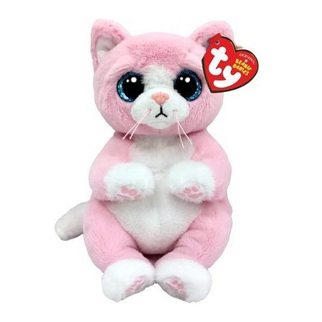 Peluche TY - Peluche 15 cm - Lillibell le chat rose