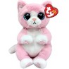 Peluche TY - Peluche 15 cm - Lillibell le chat rose