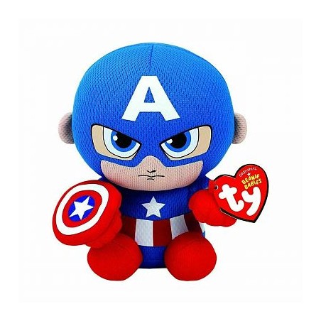 Peluche TY - Peluche 15 cm - Marvel - Captain America