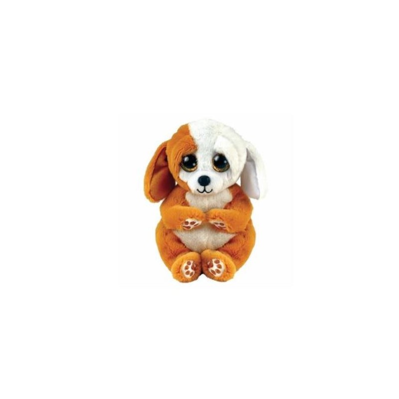 Peluche TY - Peluche 15 cm - Ruggles le chien blanc et marron