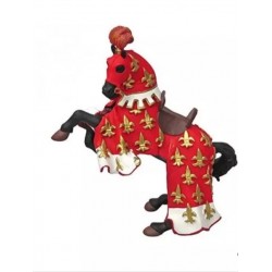 Papo - Figurine - 39257 - Médiéval fantastique - Cheval du Prince Philippe rouge