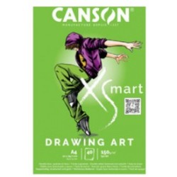Canson - Beaux arts - Bloc de dessin CS'Mart Drawing art - A4 - 40 feuilles - 150g/m2