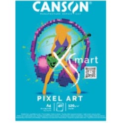 Canson - Beaux arts - Bloc de dessin XS'Mart Pixel Art - A4 - 40 feuilles - 120g/m2