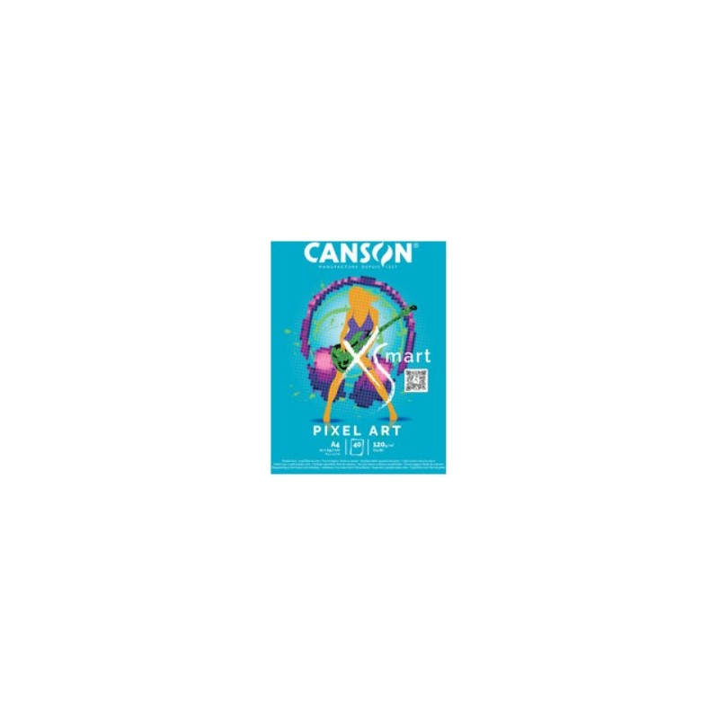 Canson - Beaux arts - Bloc de dessin XS'Mart Pixel Art - A4 - 40 feuilles - 120g/m2
