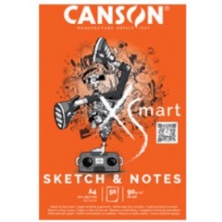 Canson - Beaux arts - Bloc de dessin CS'Mart Sketch et Notes - A4 - 50 feuilles - 90g/m2