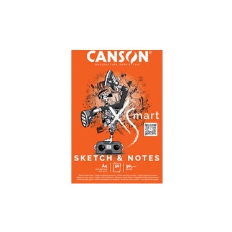 Canson - Beaux arts - Bloc de dessin CS'Mart Sketch et Notes - A4 - 50 feuilles - 90g/m2