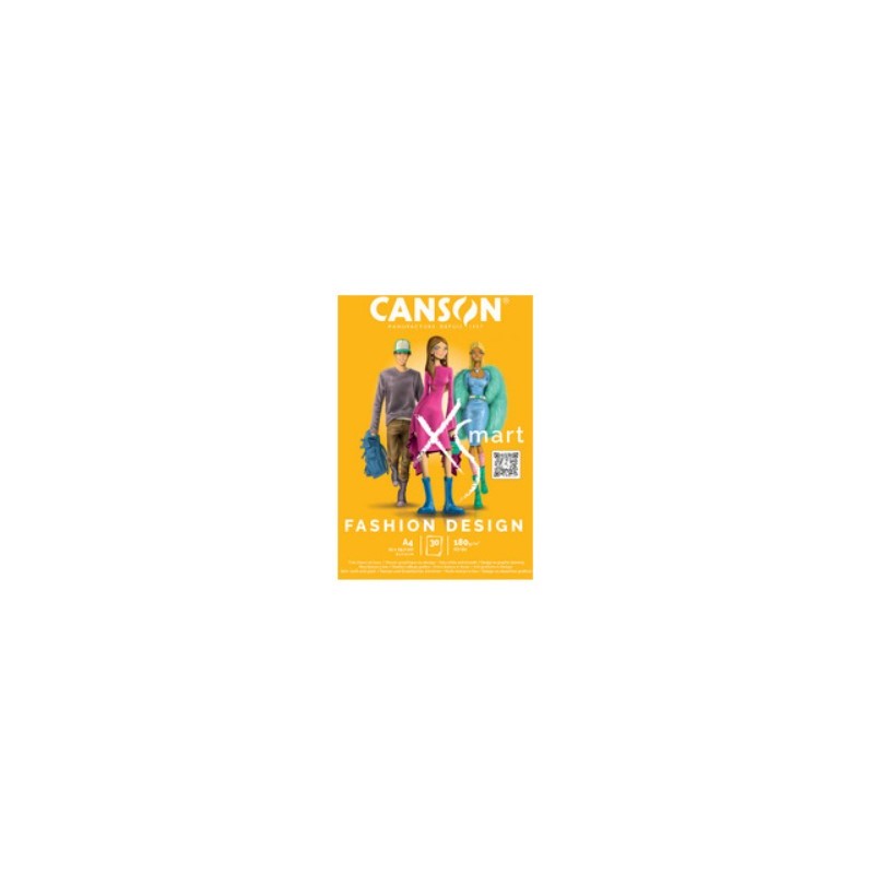 Canson - Beaux arts - Bloc de dessin XS'Mart Fashion design - A4 - 30 feuilles - 180g/m2