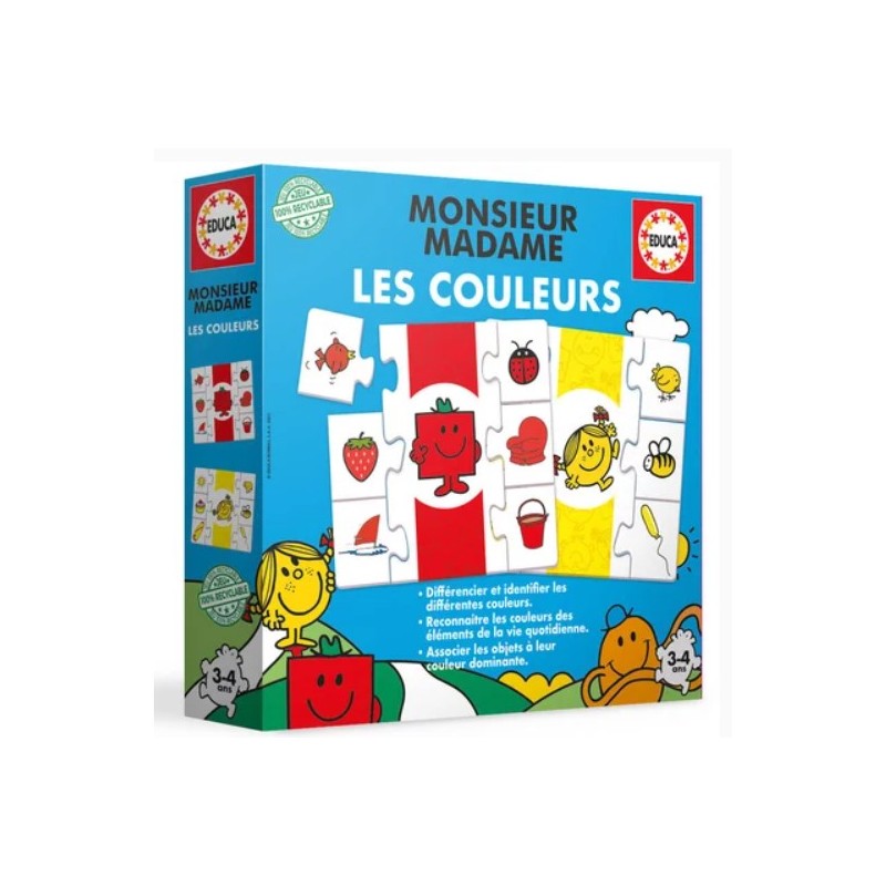 Educa - Jeu éducatif - Monsieur Madame - Les couleurs