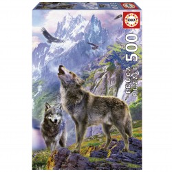 Educa - Puzzle 500 pièces - Loups sur les rochers