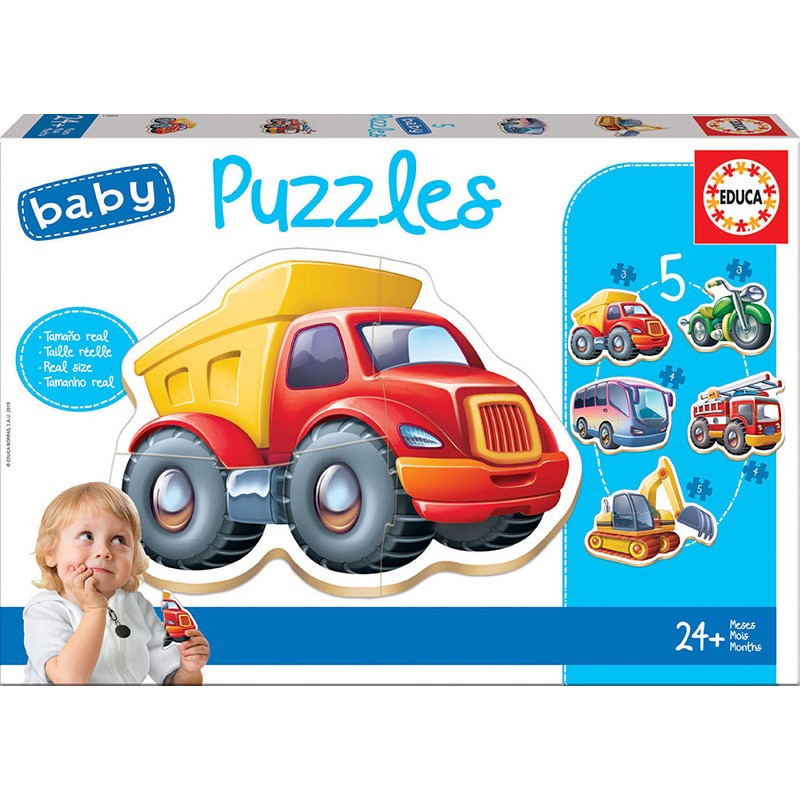 Educa - Mes premiers puzzles - 5 puzzles évolutifs - Véhicules