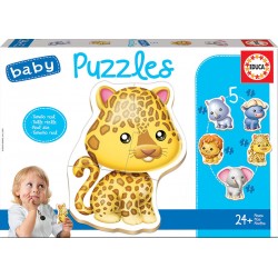 Educa - Mes premiers puzzles - 5 puzzles évolutifs - Animaux sauvages