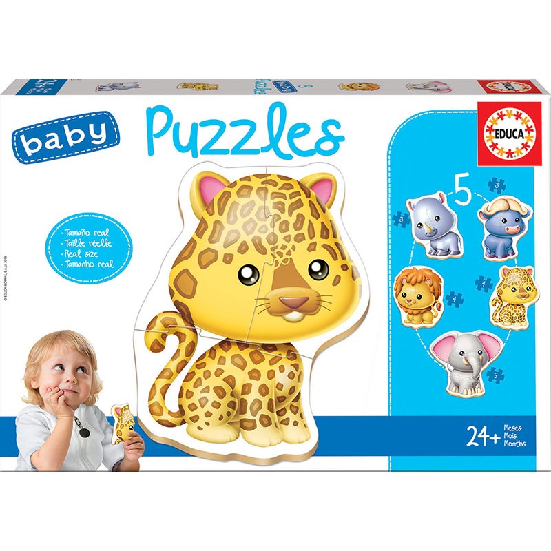 Educa - Mes premiers puzzles - 5 puzzles évolutifs - Animaux sauvages