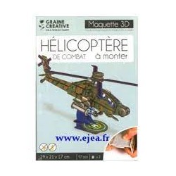 Graine créative - Puzzle 57 pièces - Maquette 3D - Hélicoptère de combat