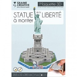 Graine Créative - Loisirs créatifs - Maquette 3D en carton mousse - STATUE DE LA LIB