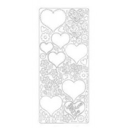 Graine Créative - Loisirs créatifs - Stickers contours coeurs fleur - blanc