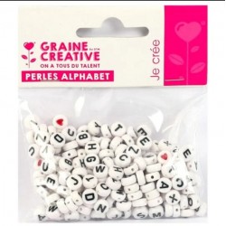Graine Créative - Loisirs créatifs - 250 Perles alphabet - Blanc