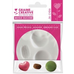 Graine Créative - Loisirs créatifs - Moule en silicone mini - thème macaron