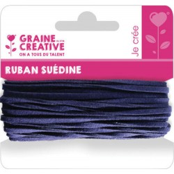 Graine Créative - Loisirs créatifs - Ruban suédine - Bleu marine 5m