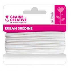 Graine Créative - Loisirs créatifs - Ruban suédine - Blanc 5m