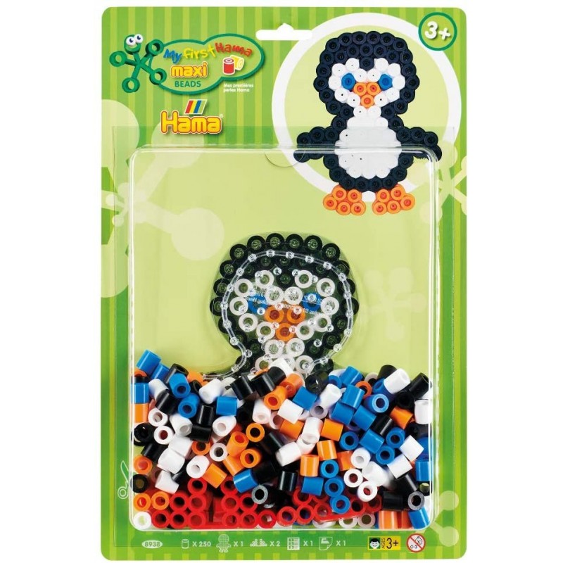 Hama - Perles - 8938 - Taille Maxi - Blister Grand modèle Pingouin