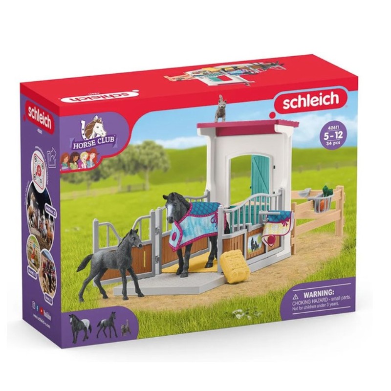 Schleich - 42611 - Horse Club - Box avec jument et son poulain