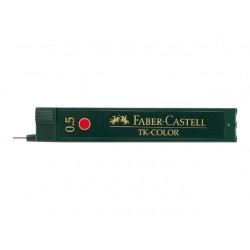 Faber Castell - Beaux arts - Etui de recharge de 12 mines pour porte mine - Rouge - 0.5mm