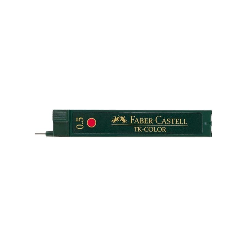 Faber Castell - Beaux arts - Etui de recharge de 12 mines pour porte mine - Rouge - 0.5mm