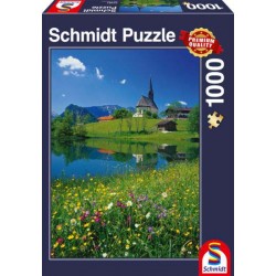Schmidt - Puzzle 1000 pièces - Inzell, Einsiedlhof et église Saint-Nicolas