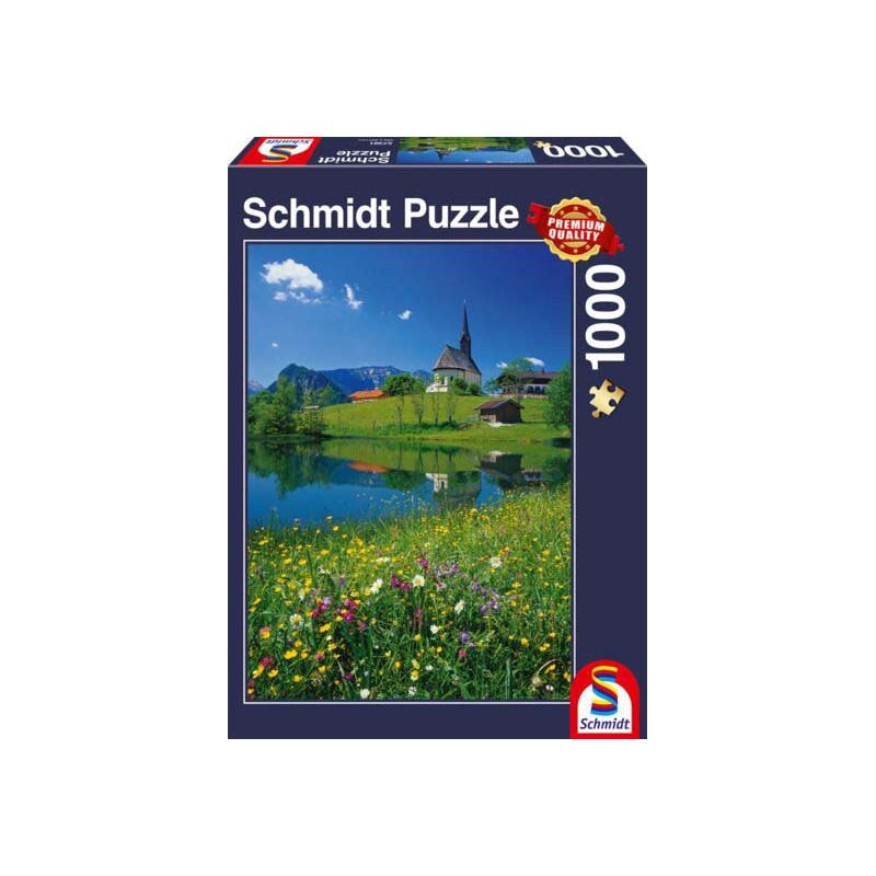 Schmidt - Puzzle 1000 pièces - Inzell, Einsiedlhof et église Saint-Nicolas