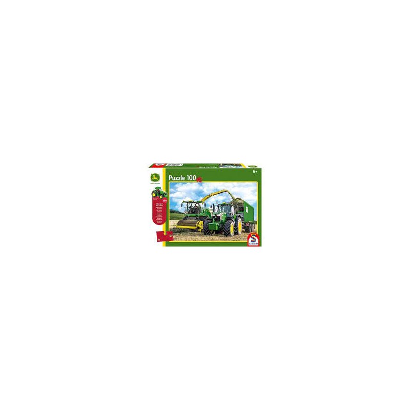 Schmidt - Puzzle 100 pièces - Tracteur John Deere 649M et ensileuse - Avec tracteur Siku