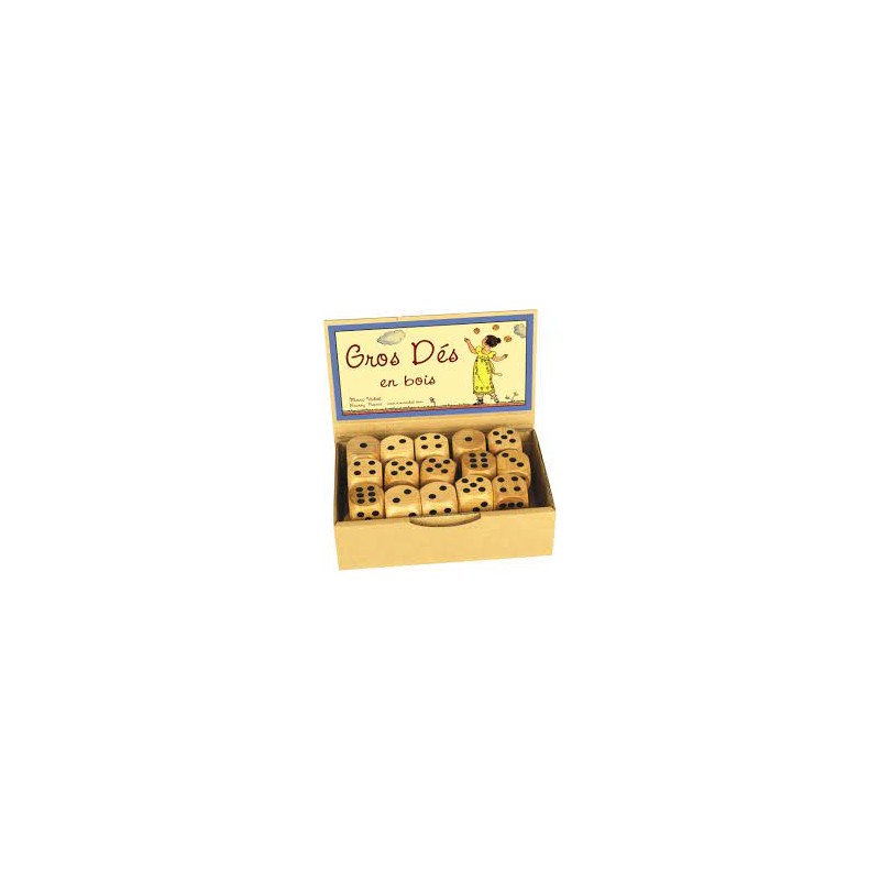 Marc Vidal - Jeu rétro - Gros dé en bois brut - 3 cm