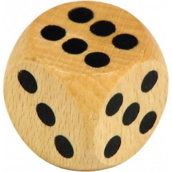 Marc Vidal - Jeu rétro - Gros dé en bois brut - 3 cm