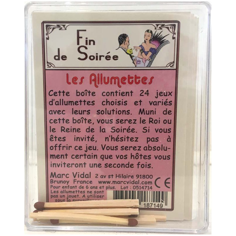 Marc Vidal - Jeu rétro - Fin de soirée - Les allumettes