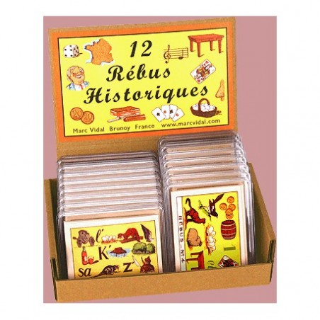 Marc Vidal - Jeu rétro - Mini coffret de 12 Rébus historiques